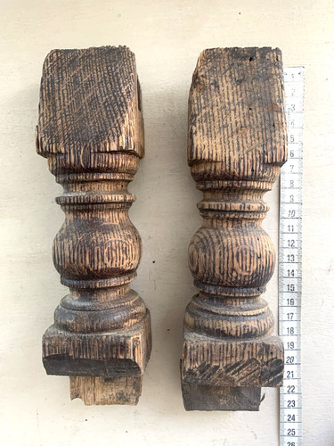 Salvaged carved wood parts - carved,
