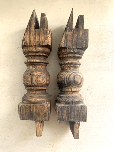 Salvaged carved wood parts - salvaged,