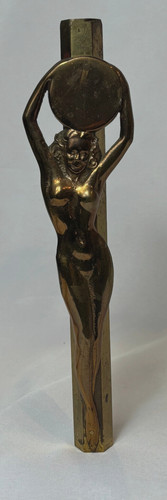 Art deco brass nude lady - deco,