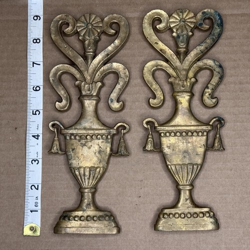 Vtg fancy solid brass urn - vtg,
