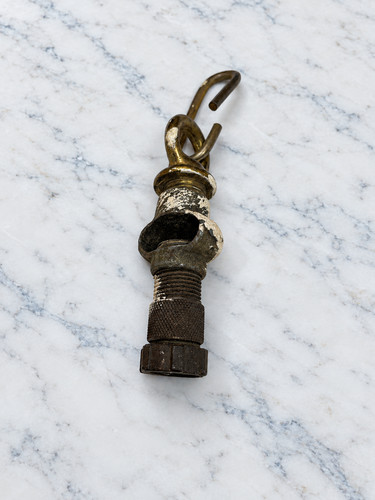 Vtg brass hanging lamp - vtg,