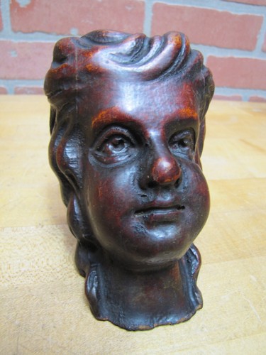 Head antique wooden carved - head,